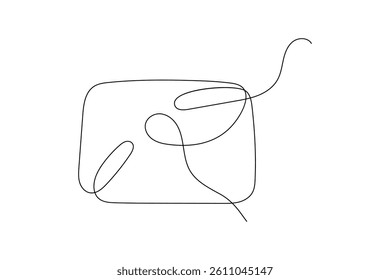 Speech bubble continuous single line drawing of square shape simple outline vector icon
