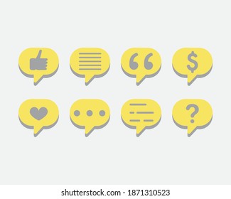 speech Bubble. Conversation and dialogue banner. Vector illustration with Web  idea for telework, remote working, social media, blogging, business
