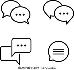 Speech bubble conversation icon set
