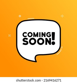 Speech bubble with Cooming soon text. Business concept. Boom retro comic style. Pop art style. Vector line icon for Business and Advertising.