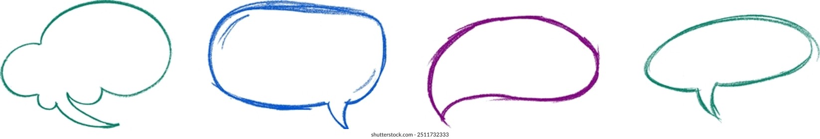 Vector de dibujo de tiza de crayón de burbuja de discurso
