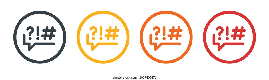 Speech Bubble With A Cursing Text Icon. Symbol Of Insult And Rude Speech.