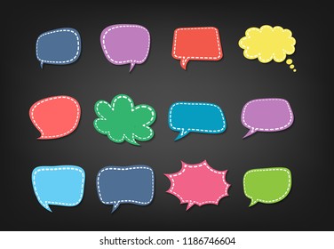 speech bubble cut paper design template. Vector