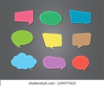 speech bubble cut paper design template. Vector