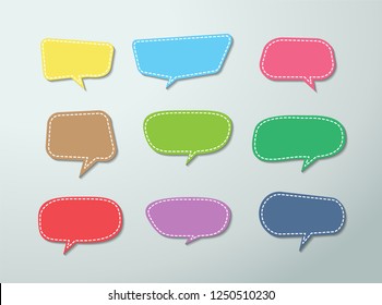 speech bubble cut paper design template. Vector