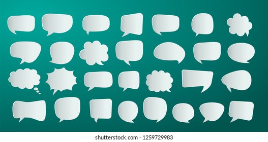 speech bubble cut paper design template. Vector