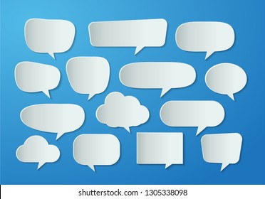 Speech Bubble Cut Paper Design Template Stock Vector (Royalty Free ...