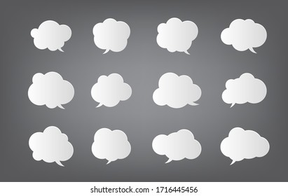 plantilla de diseño de papel de corte de burbujas de voz. Vector