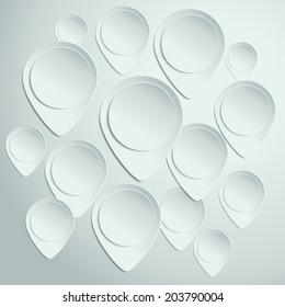 speech bubble cut paper design template. Vector illustration for your business presentation. icon. indicating the coordinates.