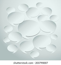 speech bubble cut paper design template. Vector illustration for your business presentation. icon.