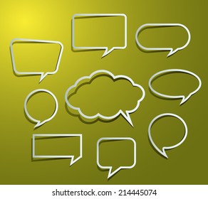 speech bubble cut paper design template. Vector illustration for your business, graphic and website, presentation. text box.