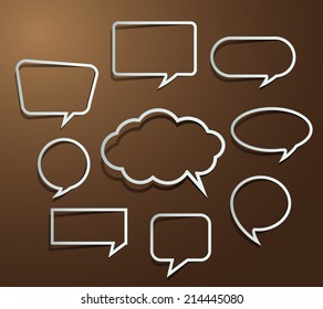 speech bubble cut paper design template. Vector illustration for your business, graphic and website, presentation. text box.