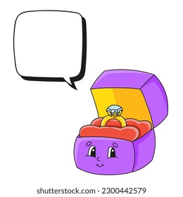 Speech bubble. With a cute cartoon character. Hand drawn. Thinking balloons. Isolated on white background. Vector illustration.