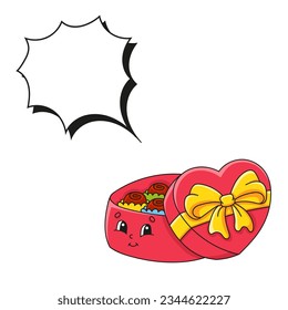 Speech bubble. With a cute cartoon character. Hand drawn. Thinking balloons. Isolated on white background. Vector illustration.
