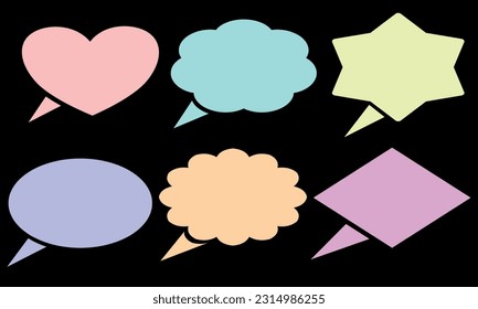  speech bubble cute colorful text box