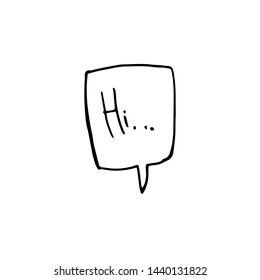 Speech Bubble, cute hand drawn icon or symbols doodle