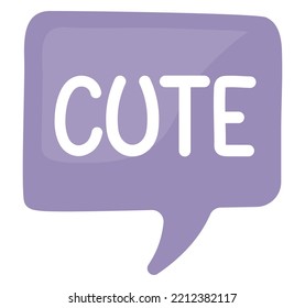 burbuja de habla con letras bonitas sobre blanco