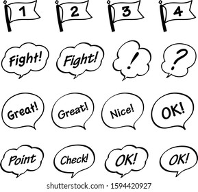 Speech bubble decoration tag set