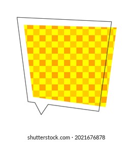 speech bubble design cartoon art with yellow square background 