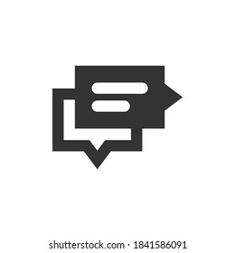Speech bubble and dialog balloon filled style vector icon. Isolated chat sign on white background
