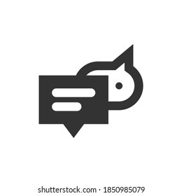 Speech bubble and dialog balloon filled style vector icon. Isolated chat sign on white background