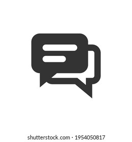 Icono vectorial de estilo relleno de globo de diálogo y burbuja de voz. Signo de chat aislado sobre fondo blanco