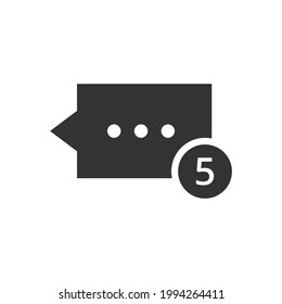 Sprachblase und Dialog Ballon gefüllt Stil Vektorsymbol. Einzelnes Chat-Zeichen auf weißem Hintergrund