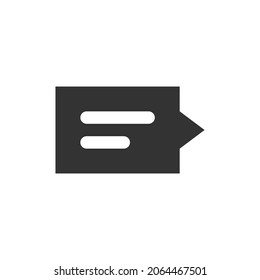 Icono vectorial de estilo relleno de globo de diálogo y burbuja de voz. Signo de chat aislado sobre fondo blanco