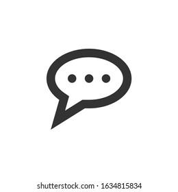 Speech bubble and dialog balloon line style vector icon. Isolated chat sign on white background