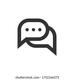 Speech bubble and dialog balloon line style vector icon. Isolated chat sign on white background