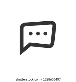 Speech bubble and dialog balloon line style vector icon. Isolated chat sign on white background