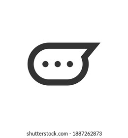 Speech bubble and dialog balloon line style vector icon. Isolated chat sign on white background