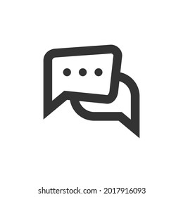Speech bubble and dialog balloon line style vector icon. Isolated chat sign on white background