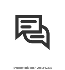 Speech bubble and dialog balloon line style vector icon. Isolated chat sign on white background