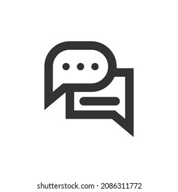 Speech bubble and dialog balloon line style vector icon. Isolated chat sign on white background