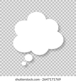 A speech bubble. Dialog box, a cloud on a transparent background. A chat window for comments and comics. A white cloud. Vector EPS 10.