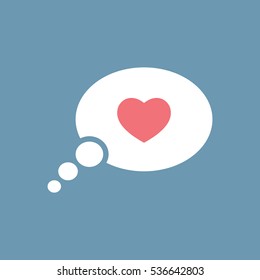speech, bubble, dialog box with heart love icon