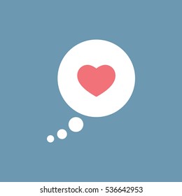 speech, bubble, dialog box with heart love icon