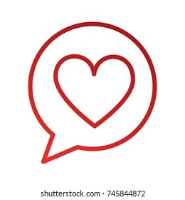 speech bubble dialog box with heart love icon