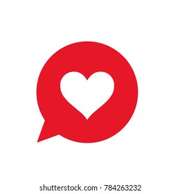 speech, bubble, dialog box with heart love icon