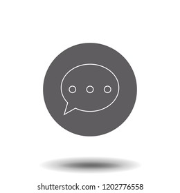 Speech, bubble, dialog box line icon on white background. Thin line sign for design logo. Outline pictogram on white background