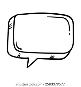 Speech bubble. A dialog box for text. Hand-drawn doodle element for banner, poster, sticker.