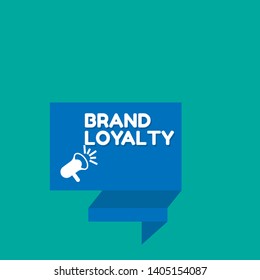 Speech bubble dialog with business term saying Brand Loyalty. can be used as label,sticker,banner.speaker or megaphone icon 