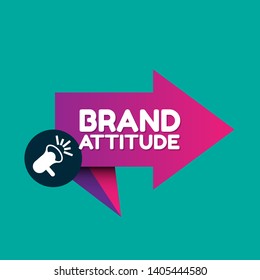 Speech bubble dialog with business term saying Brand Attitude. can be used as label,sticker,banner.speaker or megaphone icon