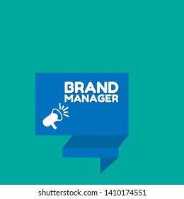 Speech bubble dialog with business term saying Brand manager. can be used as label,sticker,banner.speaker or megaphone icon