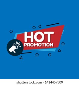 Speech bubble dialog with business term saying Hot promotion. can be used as label,sticker,banner.speaker or megaphone icon 