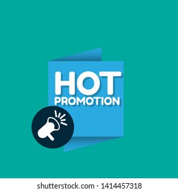Speech bubble dialog with business term saying Hot promotion. can be used as label,sticker,banner.speaker or megaphone icon 
