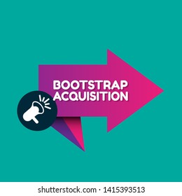 Speech bubble dialog with business term saying Bootstrap Acquisition. can be used as label,sticker,banner.speaker or megaphone icon 