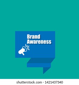 Speech bubble dialog with business term saying Brand Awareness. can be used as label,sticker,banner.speaker or megaphone icon 
