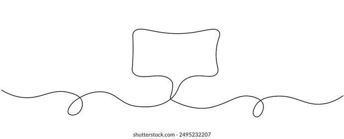 Speech bubble, dialog, continuous editable single line illustration. Web concept, communication cloud. Minimalist single line vector illustration.